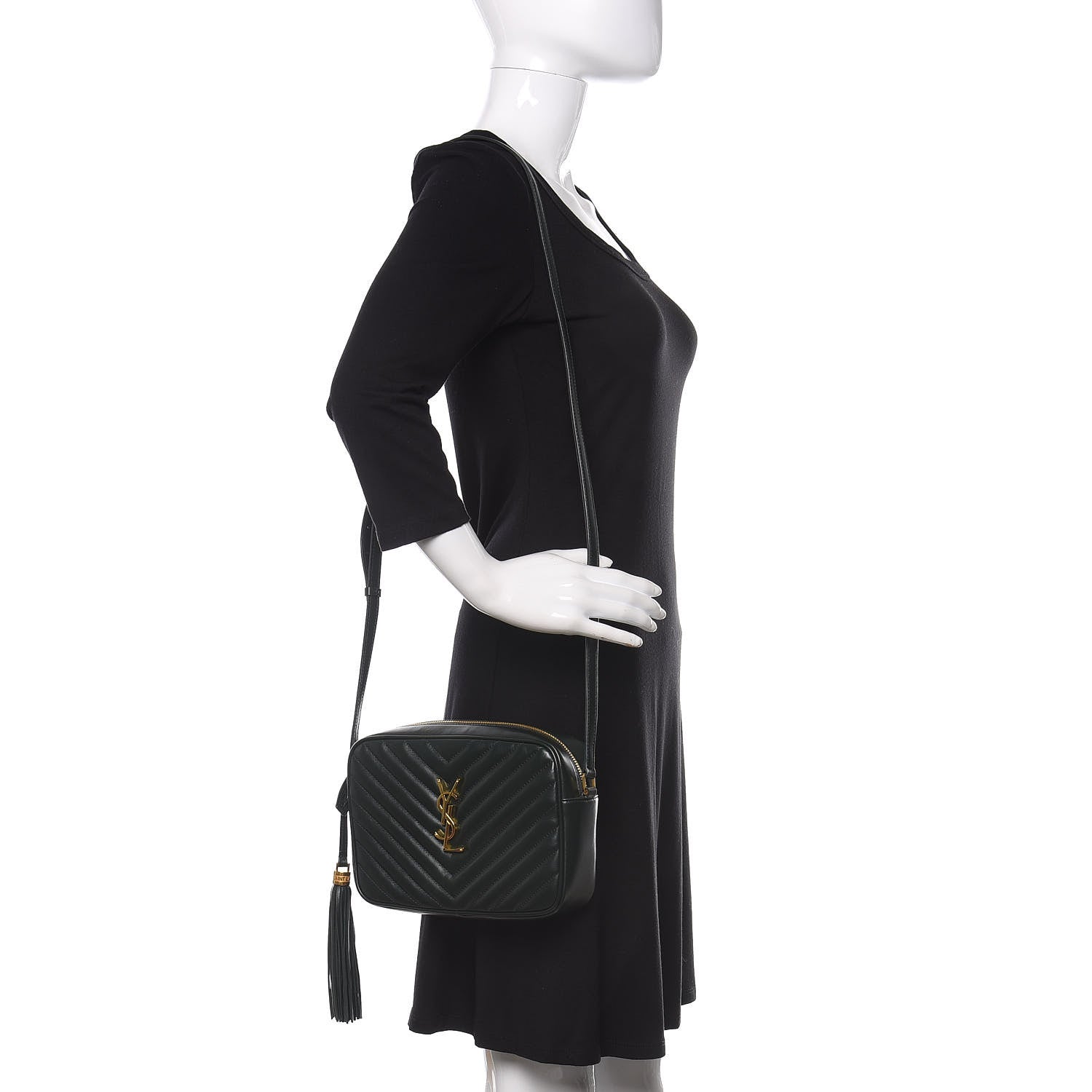 Saint Laurent Calfskin Matelasse Monogram Lou Camera Bag Green 2 of 10