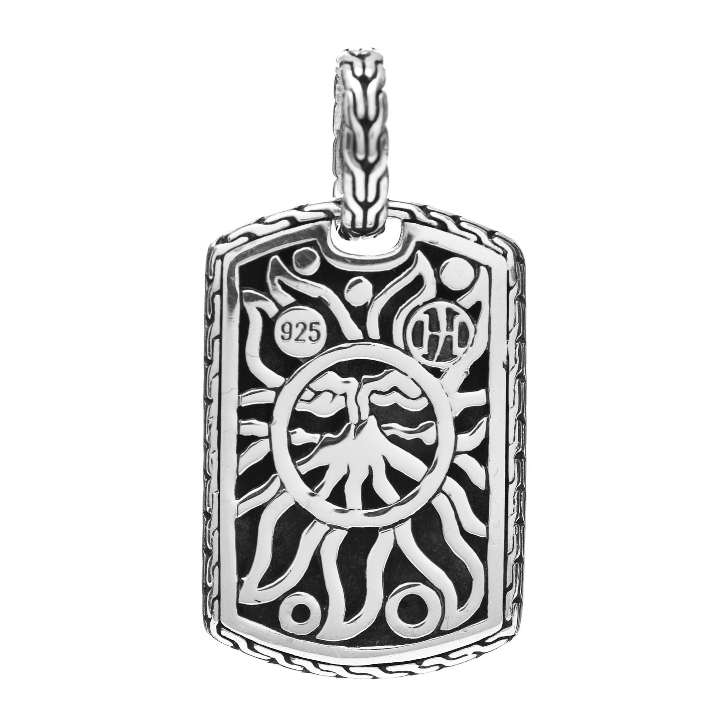 Sterling Silver Dot Dog Tag Pendant