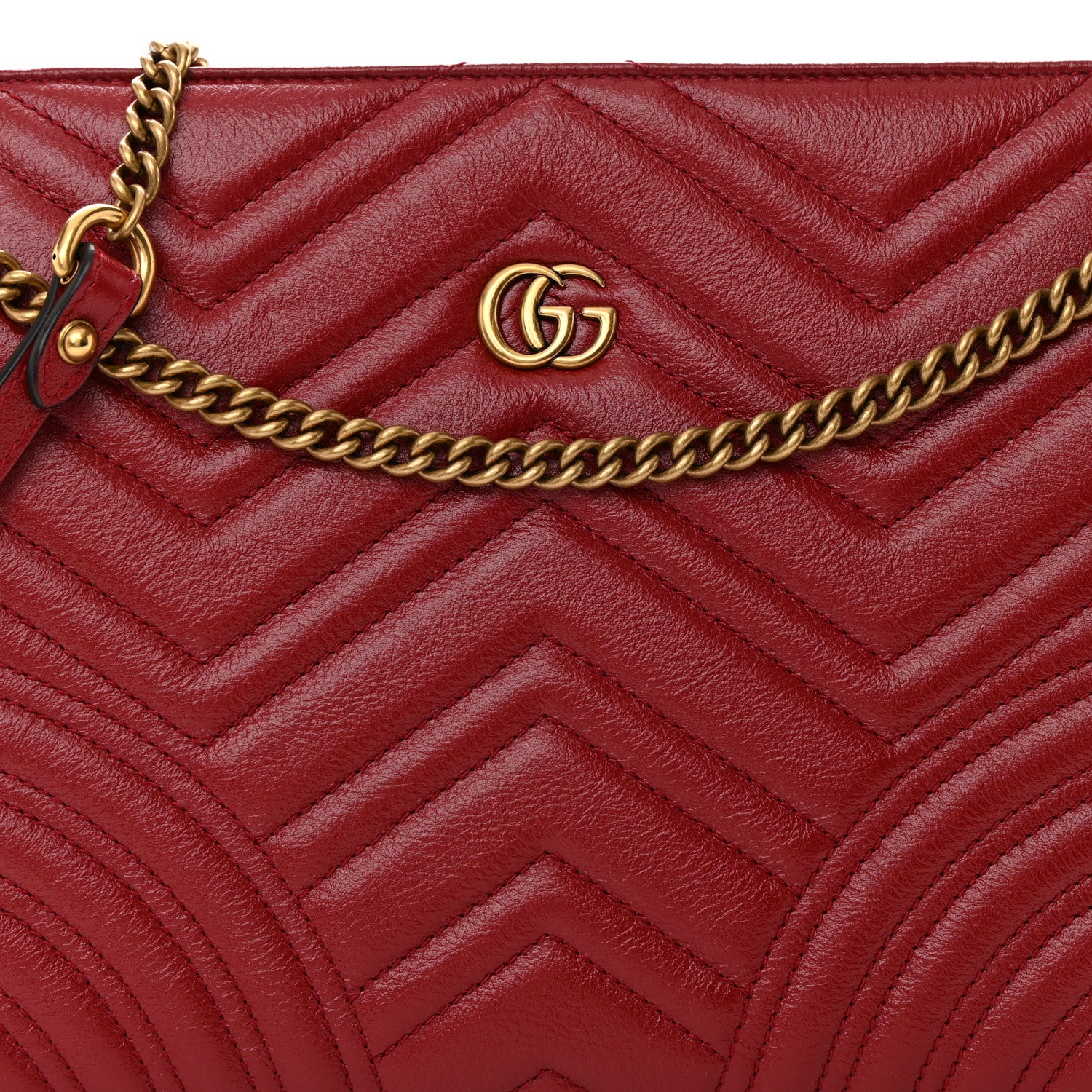 Gucci Azalea Calfskin Matelasse Heart Medium GG Marmont Slim Shoulder Bag Romantic Cerise 8 of 11