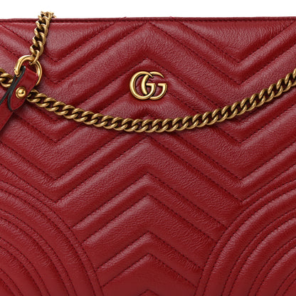 Gucci Azalea Calfskin Matelasse Heart Medium GG Marmont Slim Shoulder Bag Romantic Cerise 8 of 11