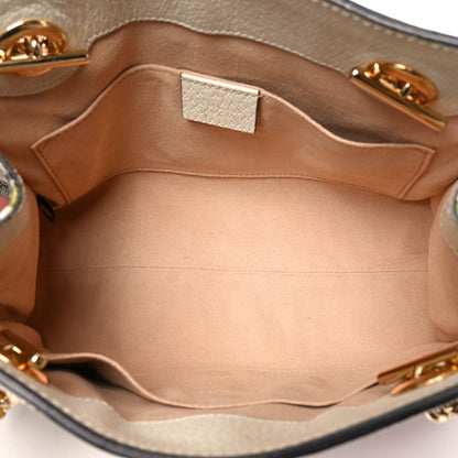 Gucci GG Supreme Monogram Flora Textured Calfskin Small Padlock Tote Beige Ebony Multicolor Mystic White 5 of 10