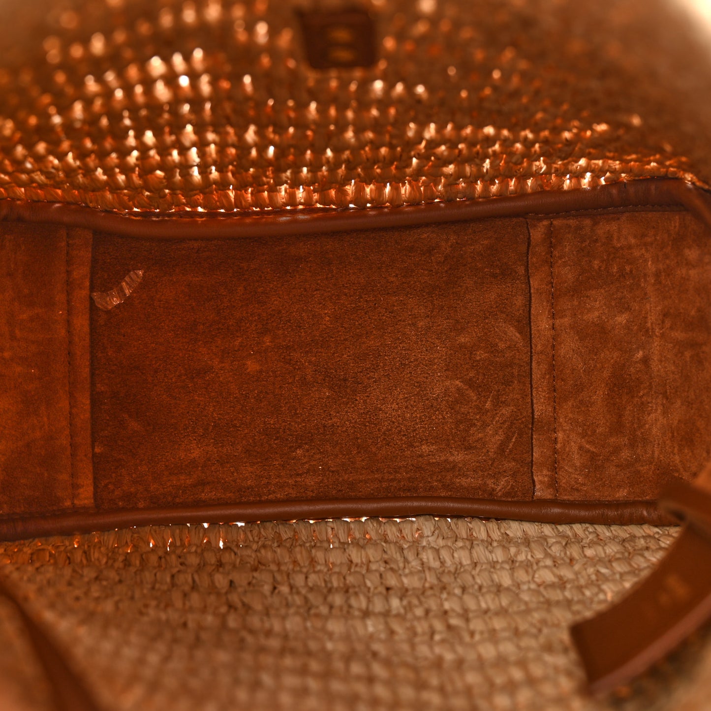 Raffia Calfskin Le 5 A 7 Small Hobo Natural Brick