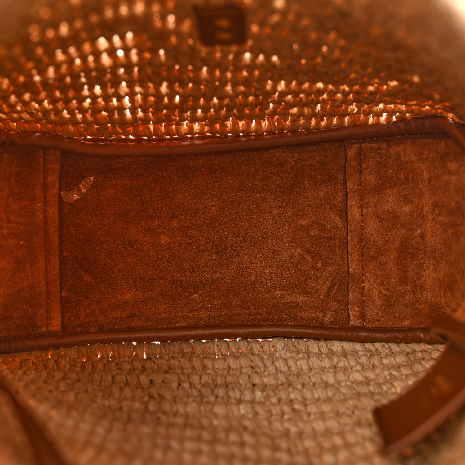 Saint Laurent Raffia Calfskin Le 5 A 7 Small Hobo Natural Brick 5 of 15