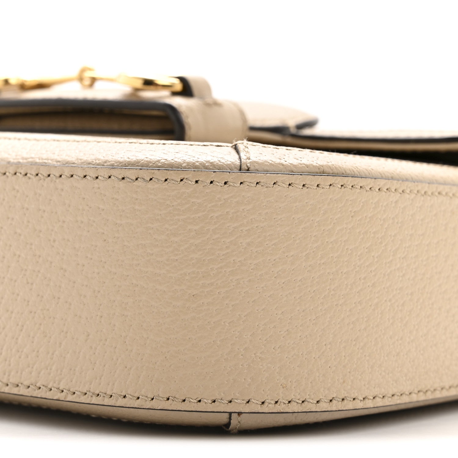 Gucci GG Supreme Monogram Textured Dollar Calfskin Web Mini Horsebit 1955 Shoulder Bag Beige Mystic White Oatmeal 10 of 11