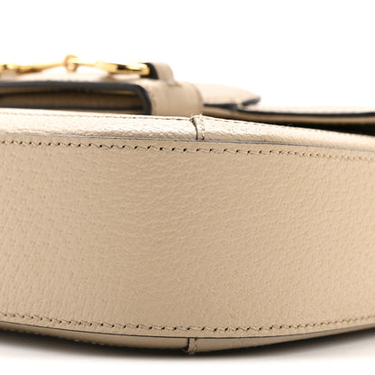 Gucci GG Supreme Monogram Textured Dollar Calfskin Web Mini Horsebit 1955 Shoulder Bag Beige Mystic White Oatmeal 10 of 11