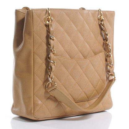 Chanel Caviar Petit Shopping Tote PST Beige 3 of 8
