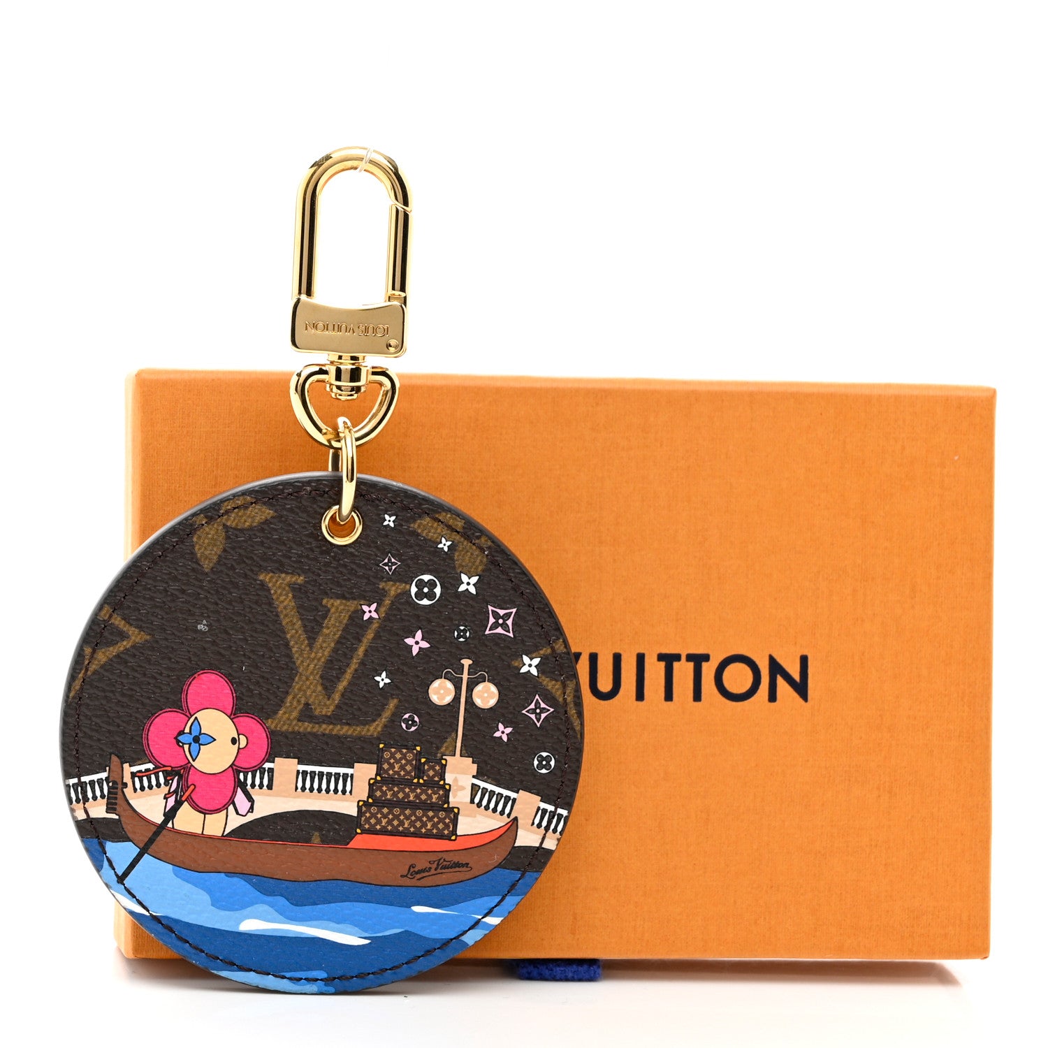 Louis Vuitton Monogram 2019 Christmas Animation Venice Bag Charm Key Ring Blue 5 of 5