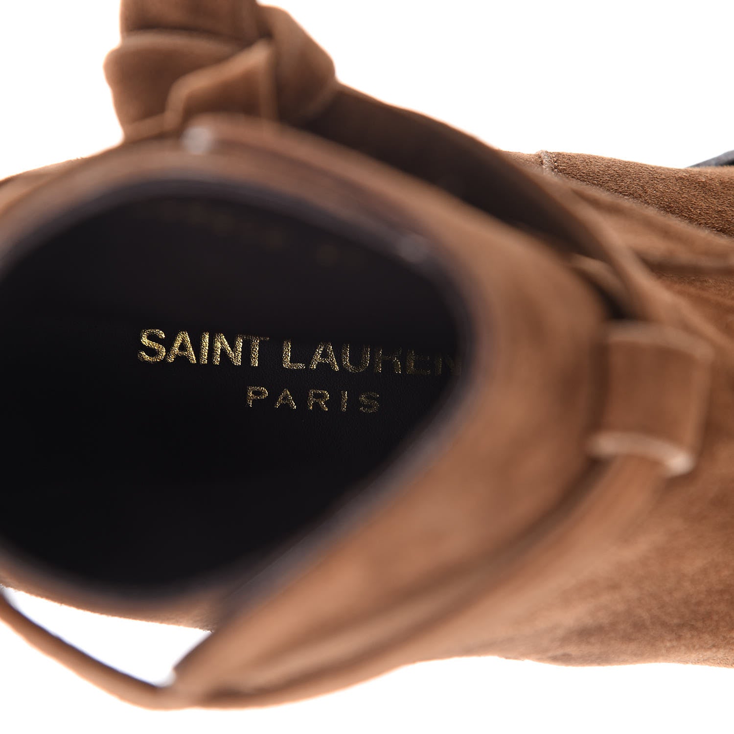 Saint Laurent Suede Womens Bow Ankle Boots 38 Dark Brown 6 of 7