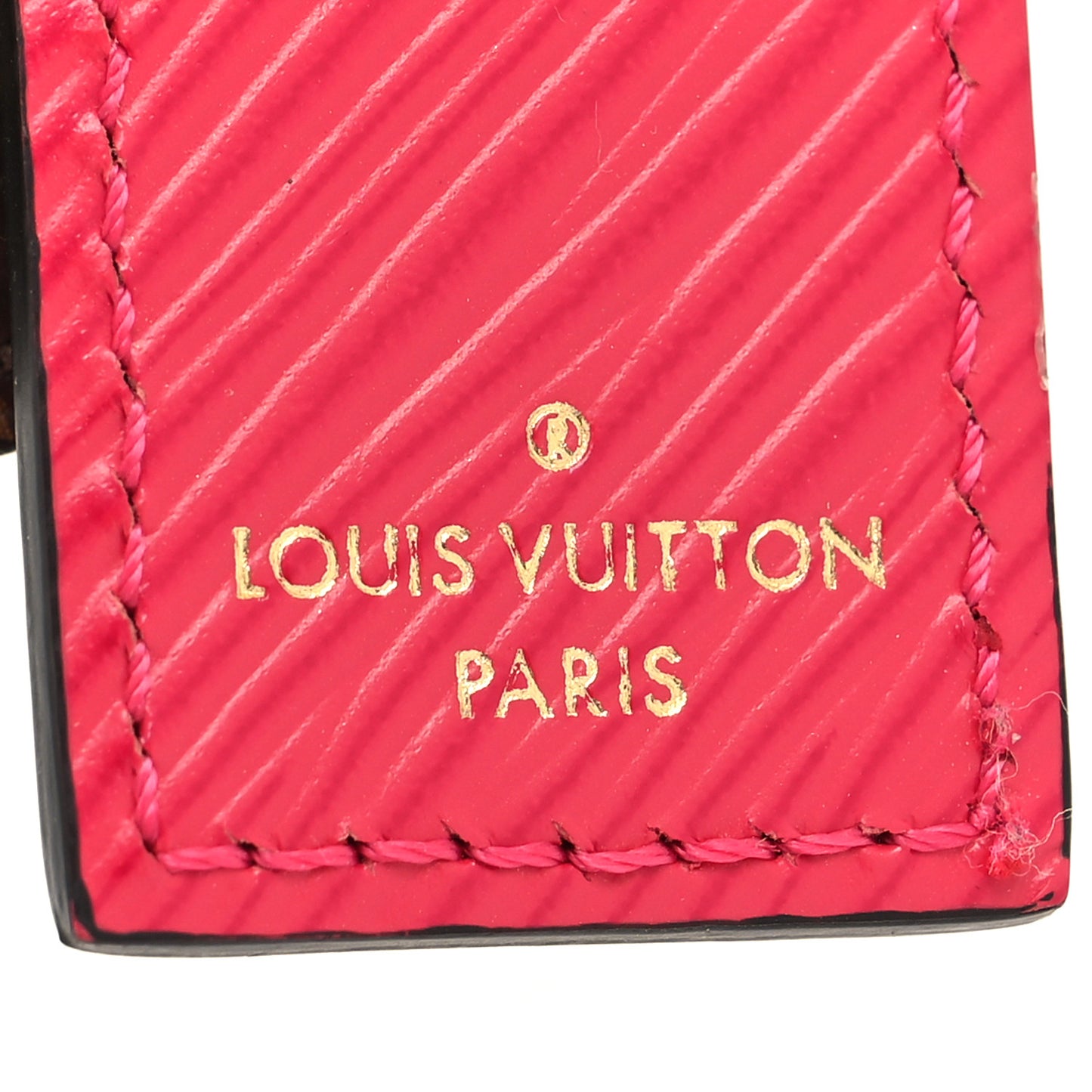 Monogram Fetish Lug Tag Bag Charm Fuschia