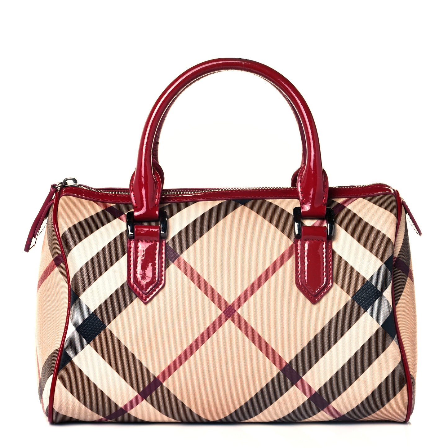 Patent Nova Check Chester Bowling Bag Raspberry Sorbet