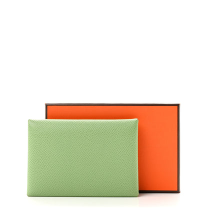 Hermes Epsom Calvi Duo Card Case Vert Yucca 11 of 11