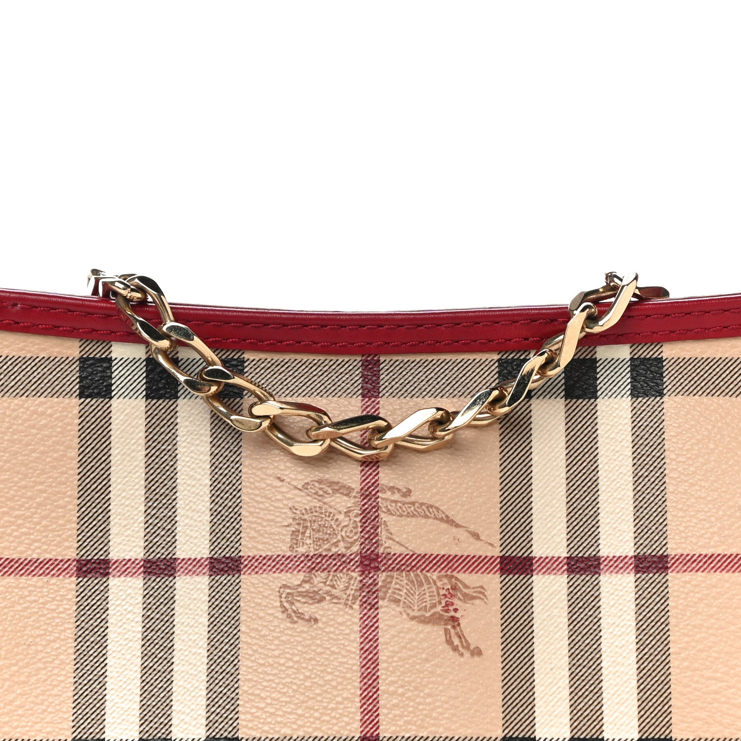 Burberry Haymarket Check Clara Pochette Military Red 8 of 10