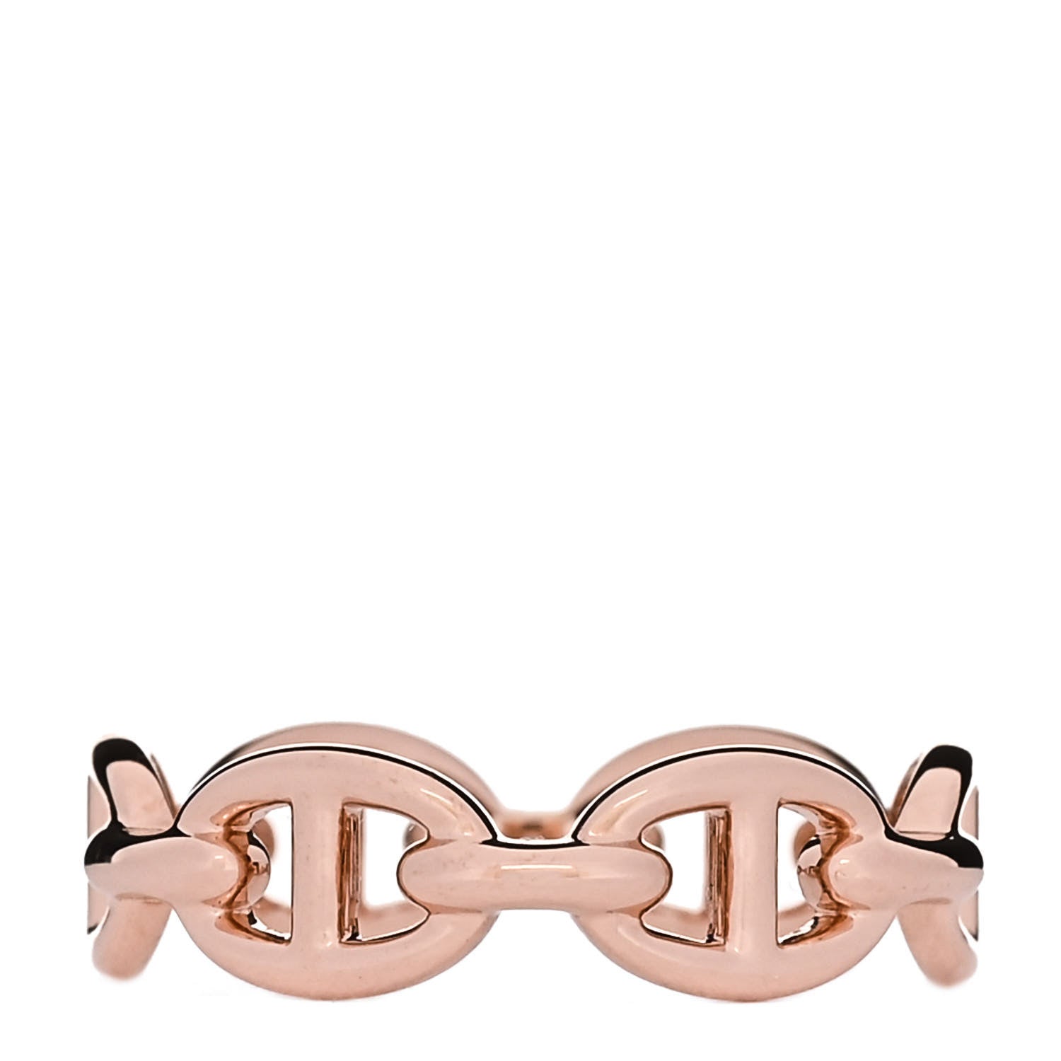 Hermes 18K Rose Gold PM Chaine d'Ancre Enchainee Ring 54 7 3 of 9