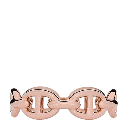 Hermes 18K Rose Gold PM Chaine d'Ancre Enchainee Ring 54 7 3 of 9