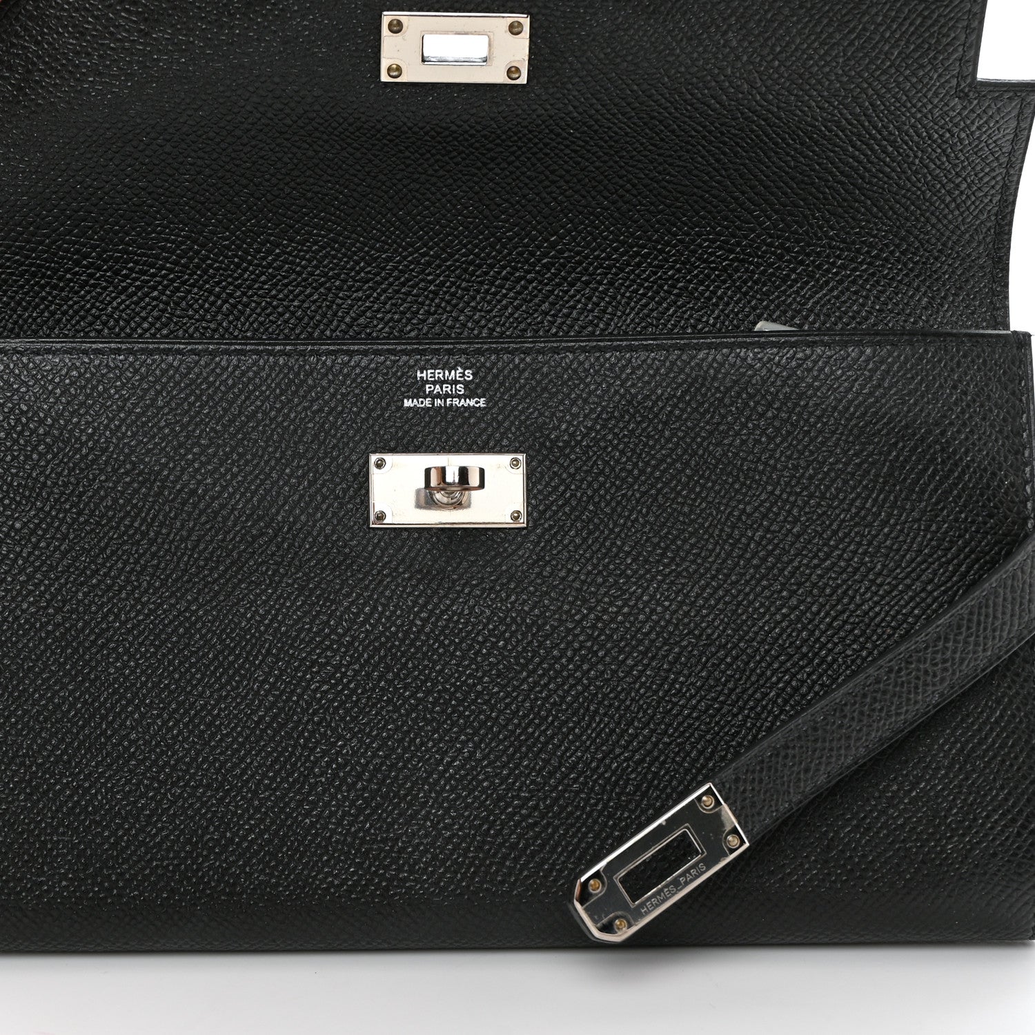 Hermes Epsom Kelly Longue Wallet Black 9 of 11