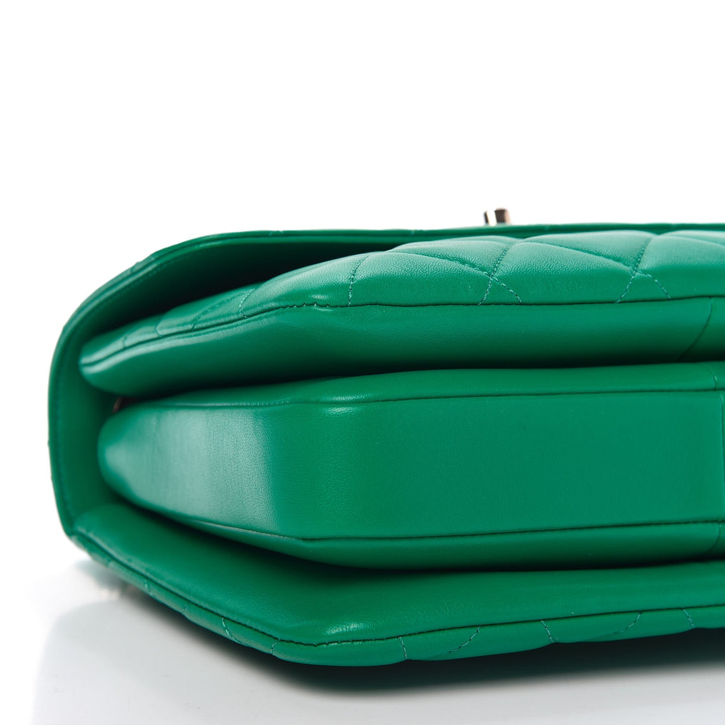 Lambskin Quilted Small Trendy CC Flap Dual Handle Bag Green