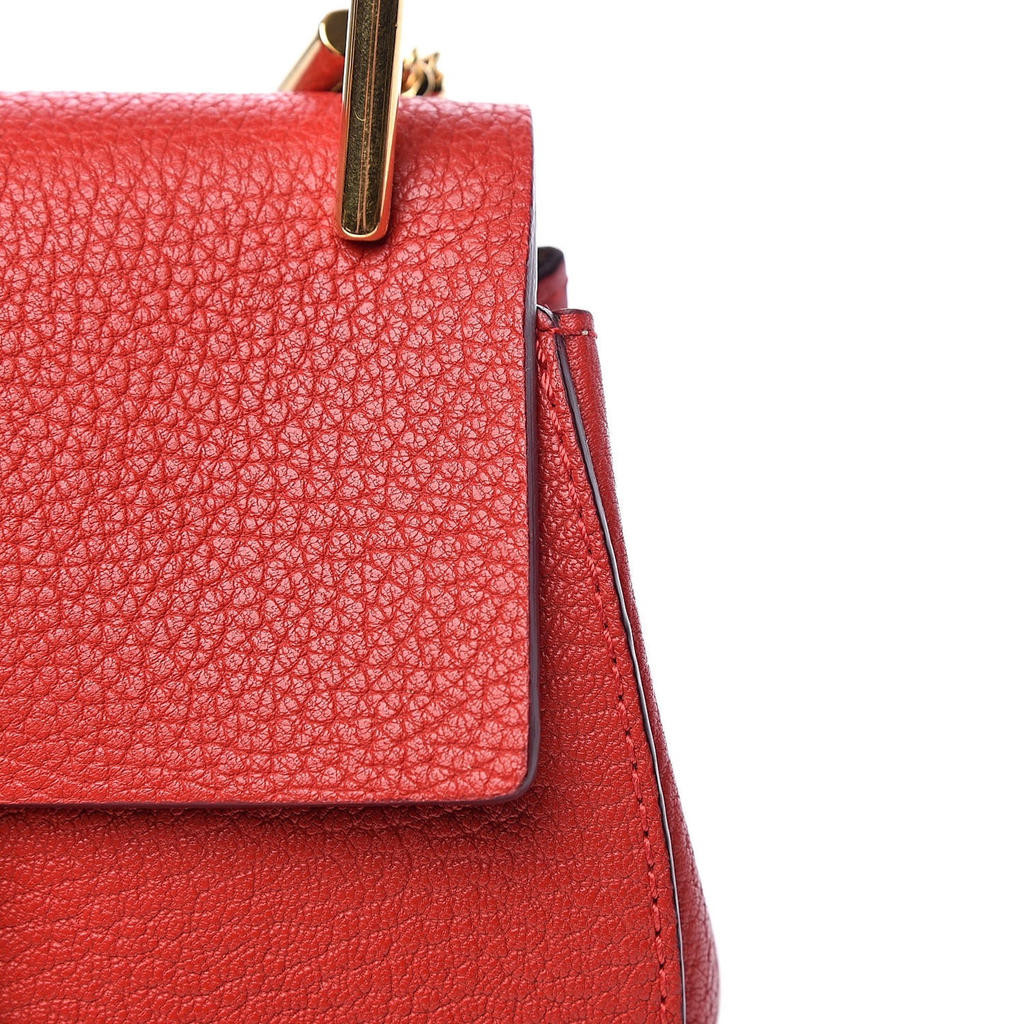 Grained Lambskin Mini Drew Shoulder Bag Plaid Red