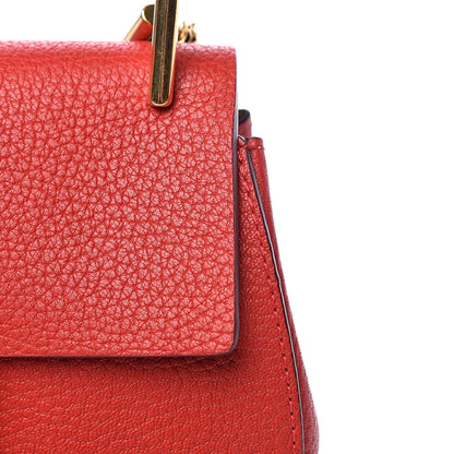 Chloe Grained Lambskin Mini Drew Shoulder Bag Plaid Red 11 of 11
