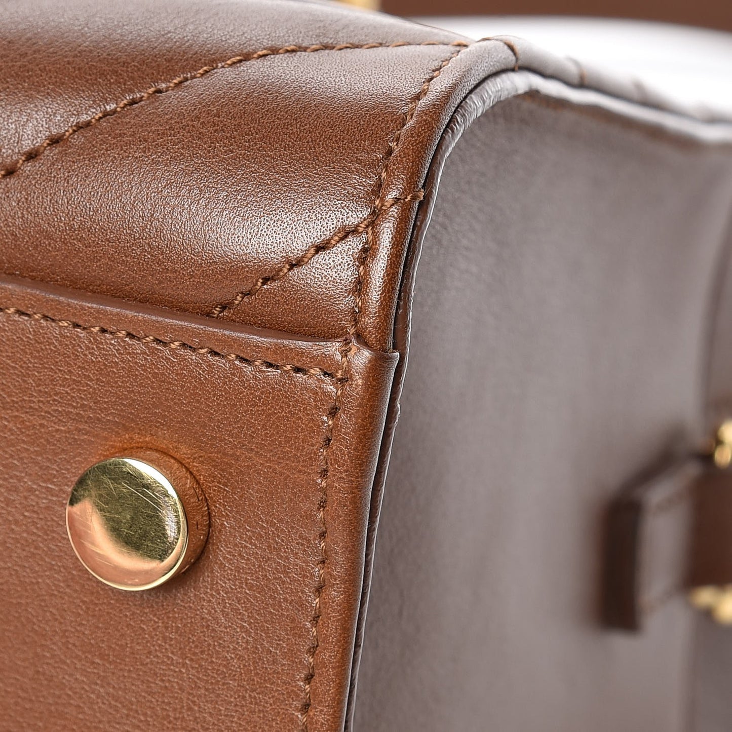 Calfskin Matelasse Chevron Small Monogram Cabas Havane