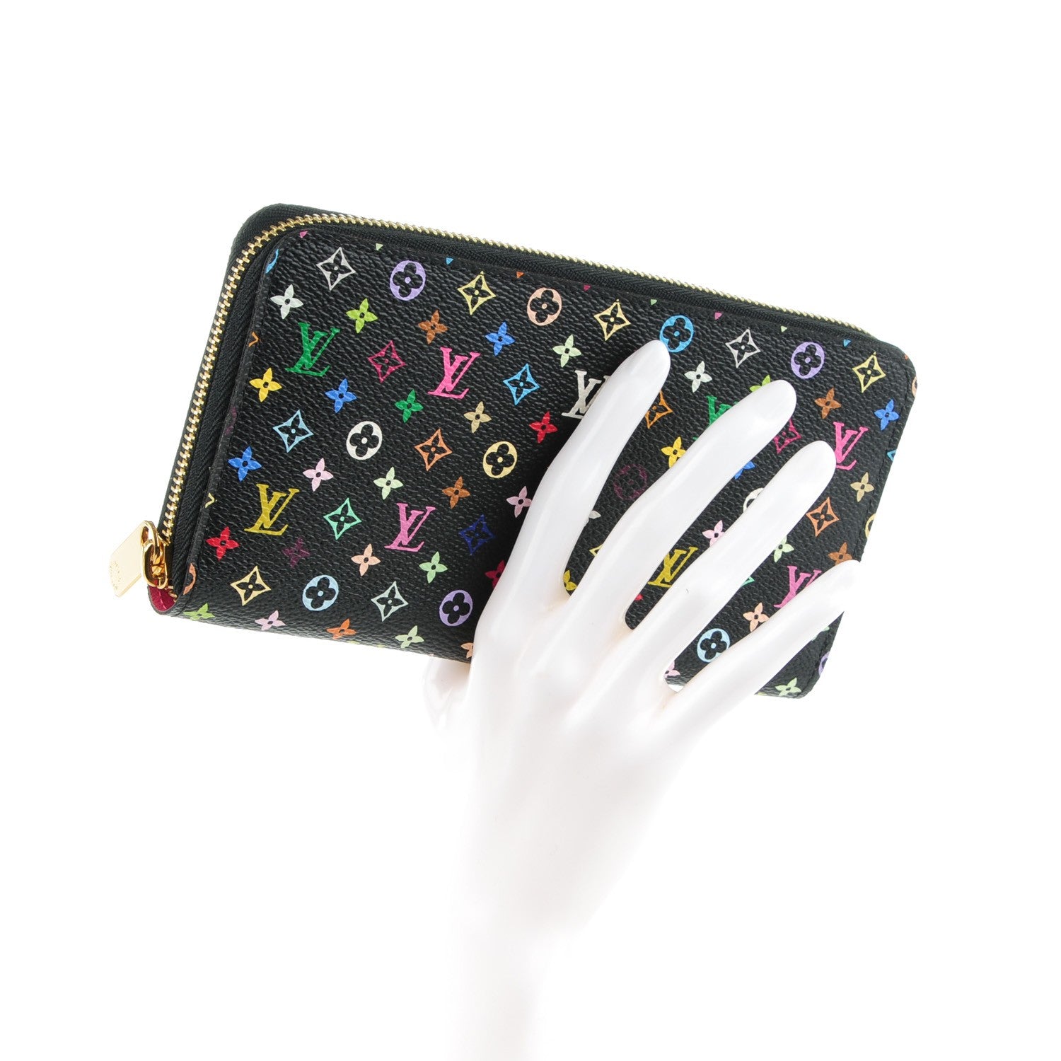 Louis Vuitton Monogram Multicolor Zippy Wallet Black Grenade 2 of 7