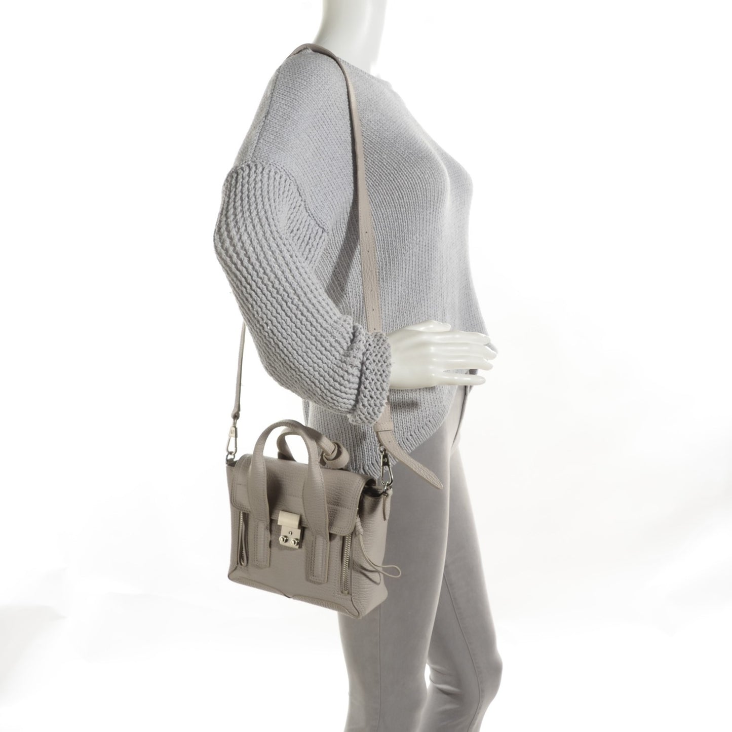 3.1 Textured Calfskin Mini Pashli Satchel Feather