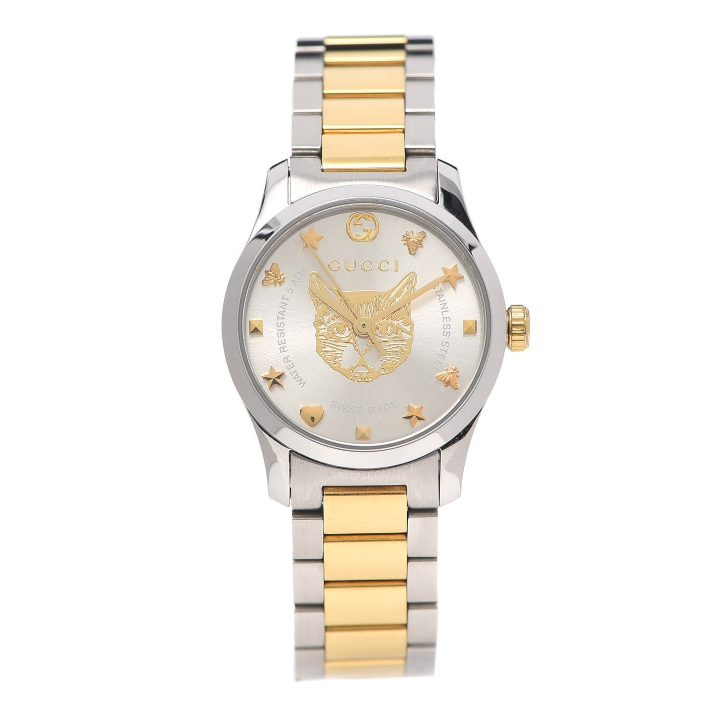 Stainless Steel 27mm G-Timeless Two Tone Cat Quartz Watch