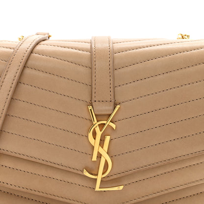 Saint Laurent Lambskin Matelasse Chevron Monogram Small Sulpice Bag Sable Beige 8 of 13