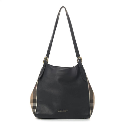 Burberry Grainy Calfskin House Check Small Canterbury Black 1 of 7