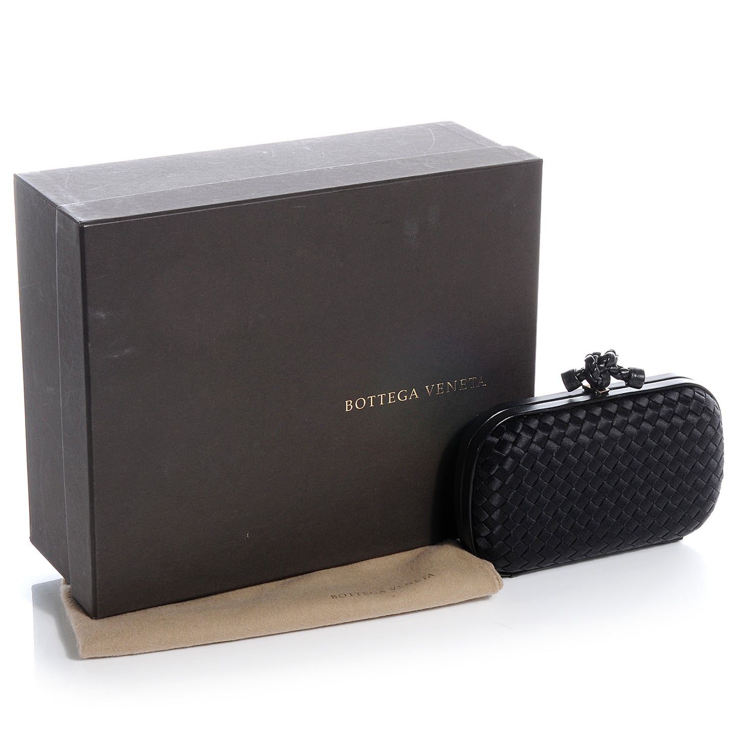 Satin Knot Clutch Nero Black