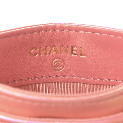 Chanel Iridescent Calfskin Quilted Chanel 19 Card Holder Pink 6 of 8