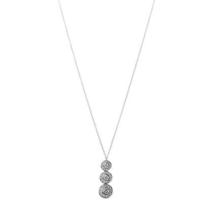 Tiffany Platinum Diamond Triple Circlet Pendant Necklace 1 of 7