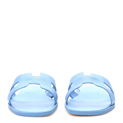 Hermes Calfskin Oran Sandals 40.5 Bleu Faience 3 of 10