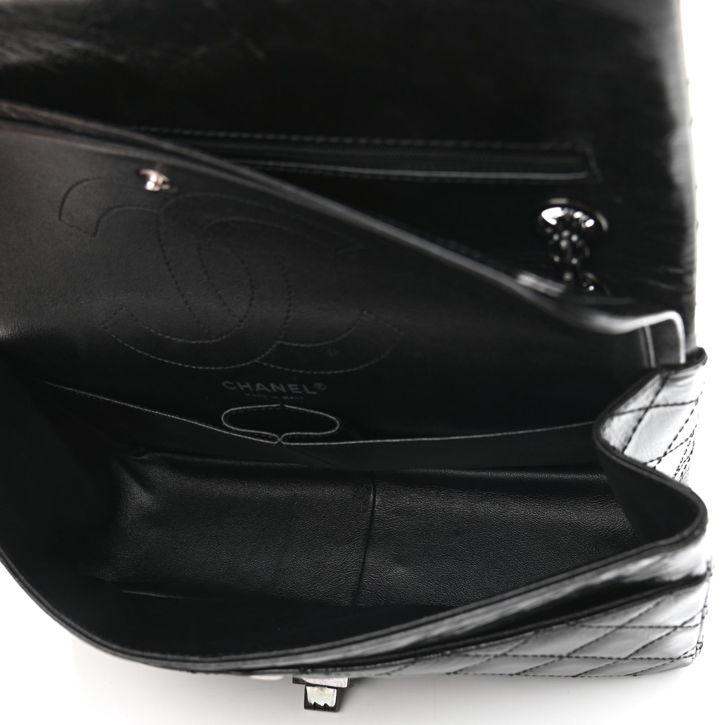 Glazed Calfskin Quilted 2.55 Reissue 226 Flap So Black