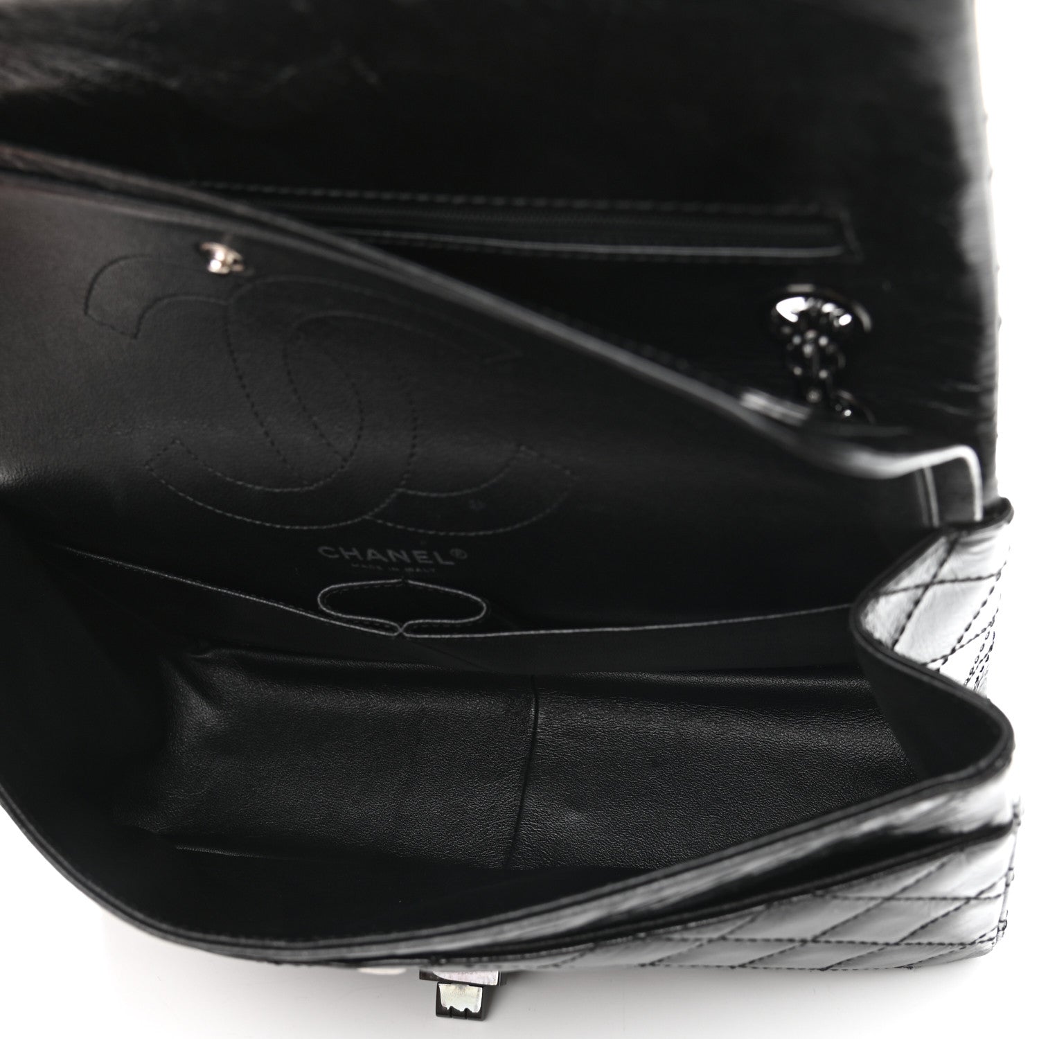 Chanel Glazed Calfskin Quilted 2.55 Reissue 226 Flap So Black 10 of 13