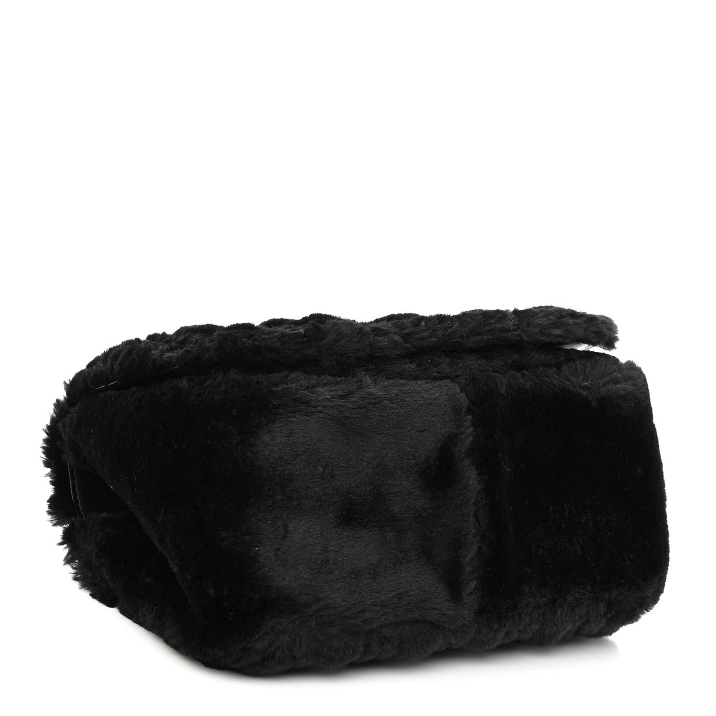 Faux Fur Quilted Virtus Shoulder Bag Black