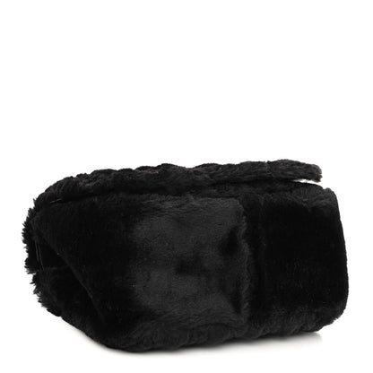 Versace Faux Fur Quilted Virtus Shoulder Bag Black 4 of 9