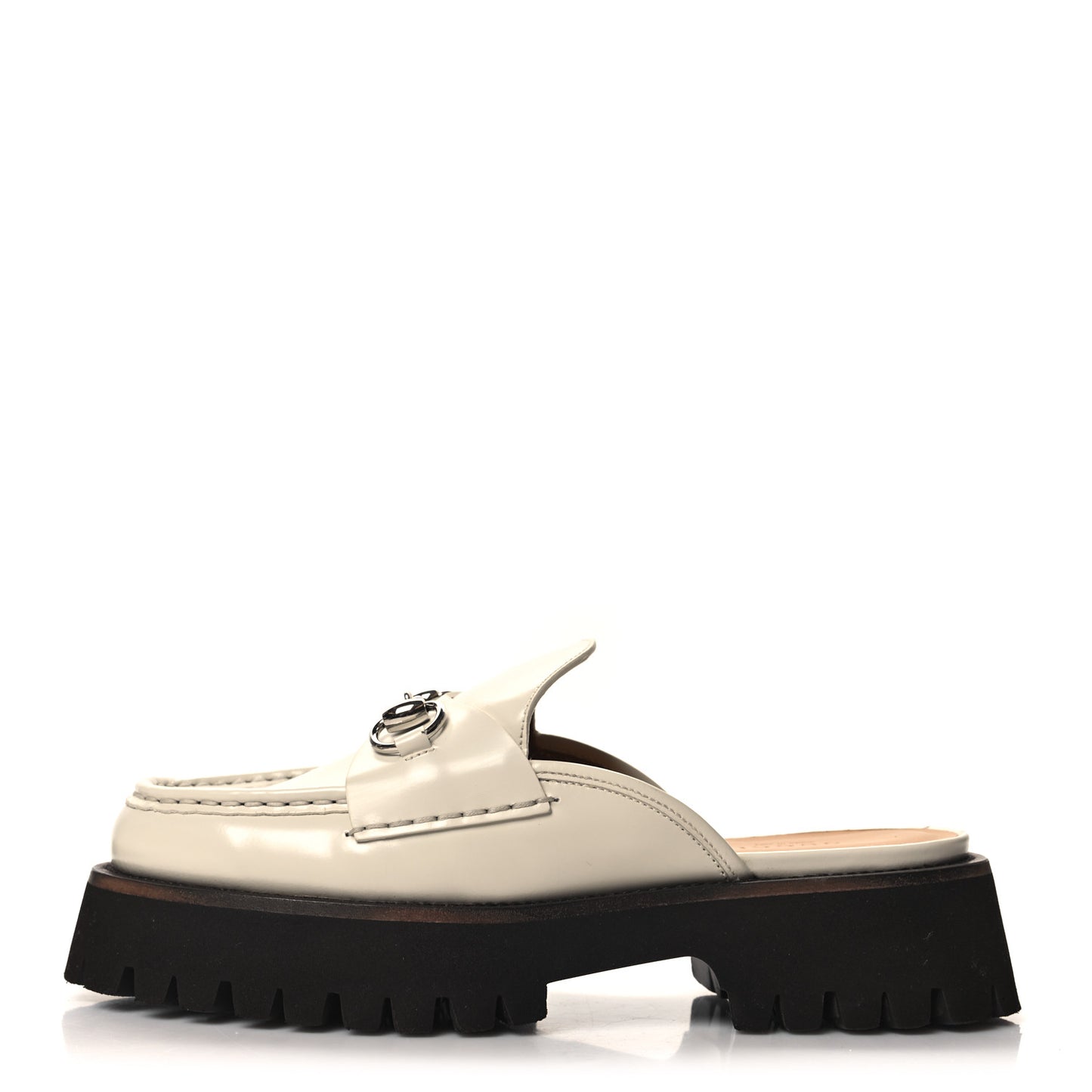 Cordovan Lux Womens Horsebit 45mm Platform Loafers 38 Mystic White