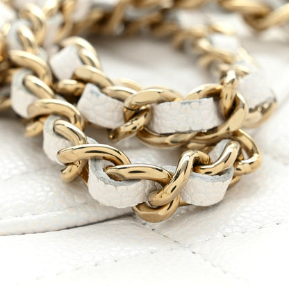 Chanel Caviar Quilted CC Turnlock Wallet On Chain WOC White 12 of 13