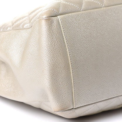 Chanel Metallic Caviar Quilted Grand Shopping Tote GST Pearl 11 of 16