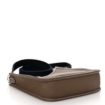 Hermes Taurillon Clemence Amazone Evelyne TPM Etoupe Bleu Indigo 4 of 10