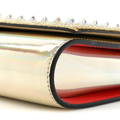 Christian Louboutin Glitter Metallic Patent Calfskin Psychic Spikes Paloma Clutch Gold 10 of 15