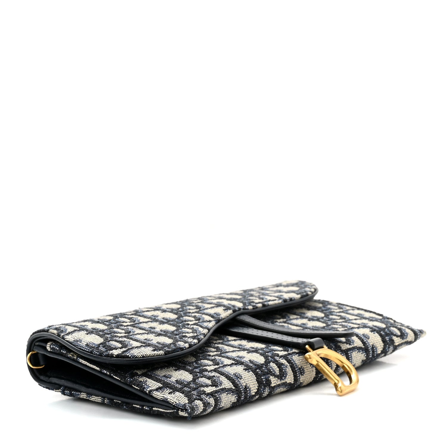 Christian Dior Oblique Saddle Chain Long Wallet Blue 5 of 10
