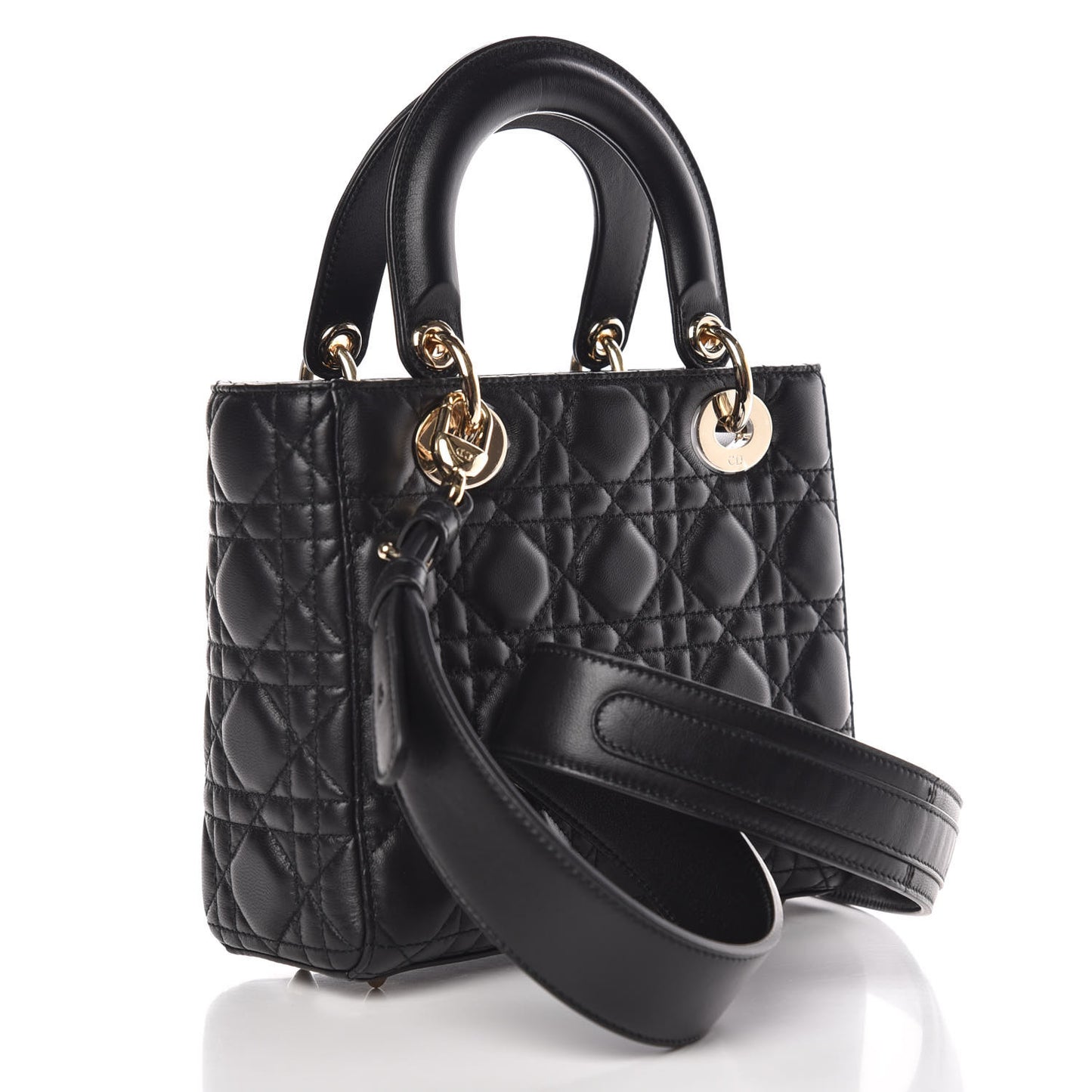 Lambskin Cannage Small Lucky Badges My Lady Dior Black