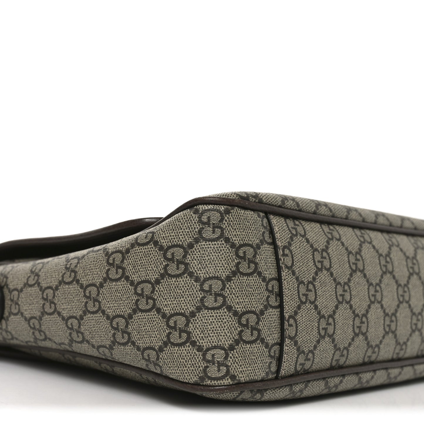 Tender GG Supreme Monogram Textured Dollar Calfskin Ophidia Messenger Bag Beige Ebony Dark Brown