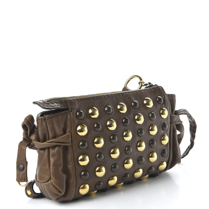 Gucci Calfskin Studded Babouska Clutch Brown 3 of 10