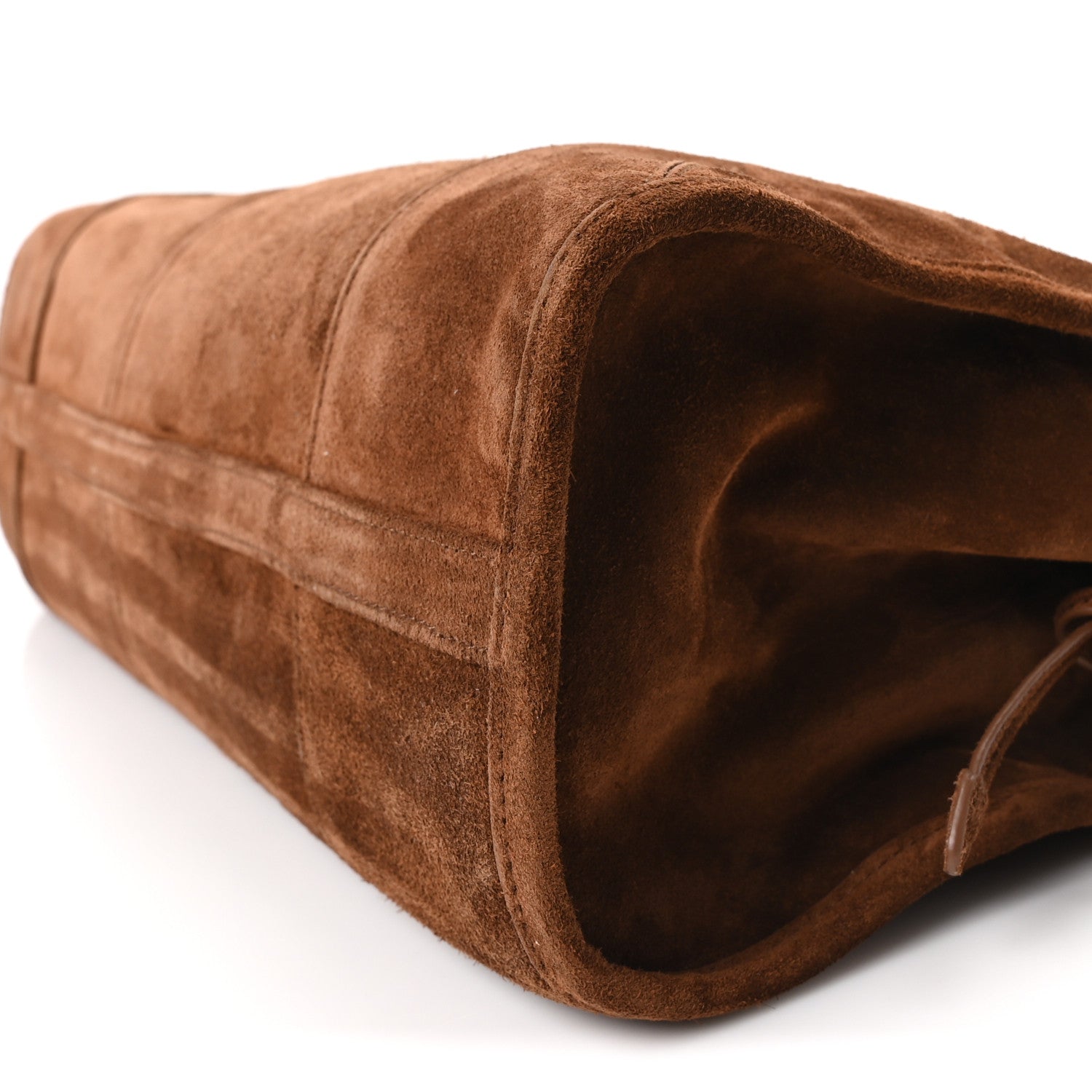Prada Suede Large Bonnie Shoulder Bag Cacao 10 of 10