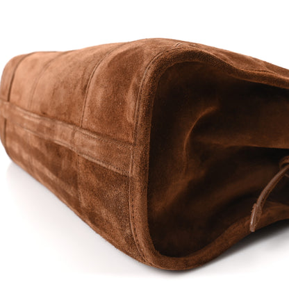 Prada Suede Large Bonnie Shoulder Bag Cacao 10 of 10