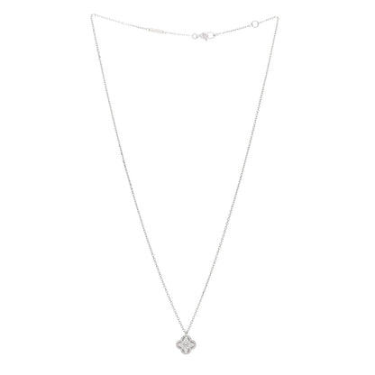 Van Cleef & Arpels 18K White Gold Diamond Sweet Alhambra Pendant Necklace 3 of 5