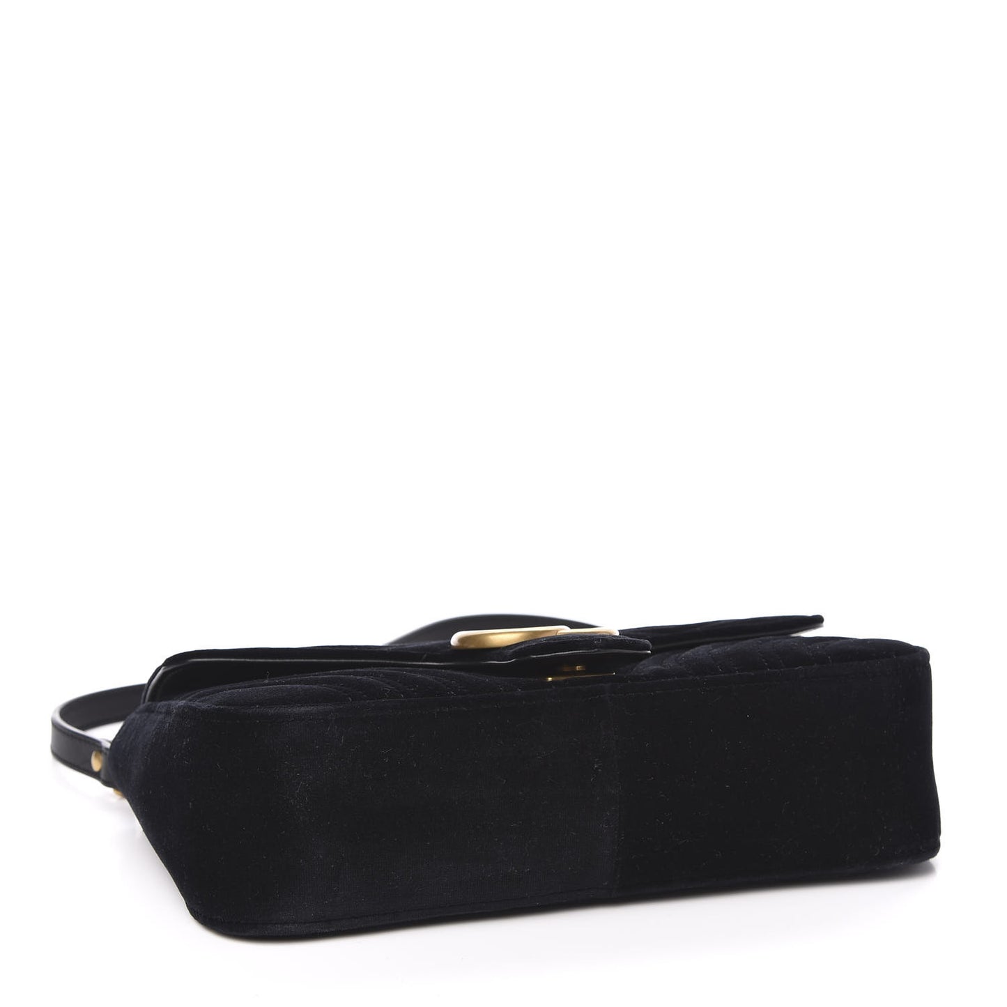 Velvet Matelasse Small GG Marmont Shoulder Bag Black