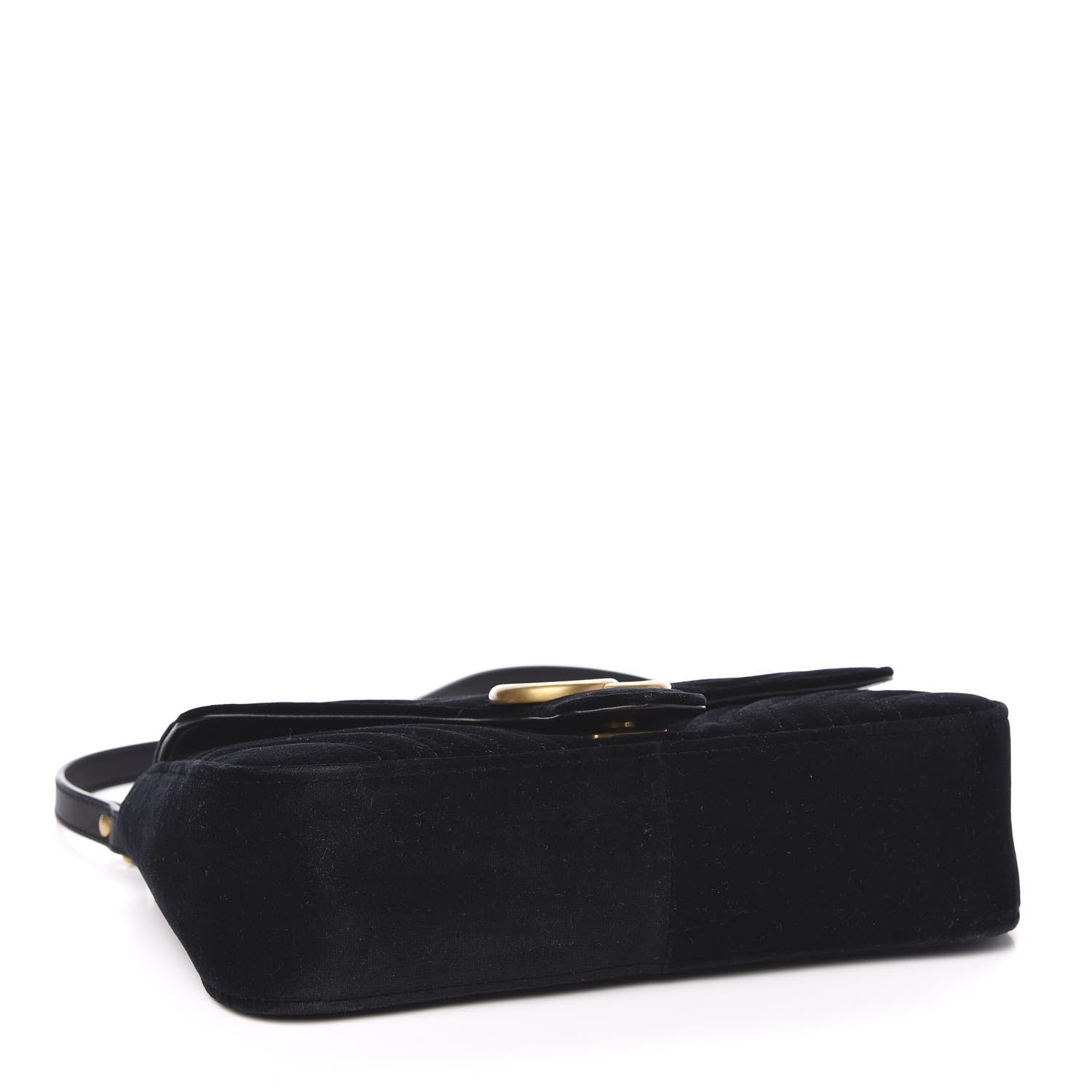 Gucci Velvet Matelasse Small GG Marmont Shoulder Bag Black 4 of 10